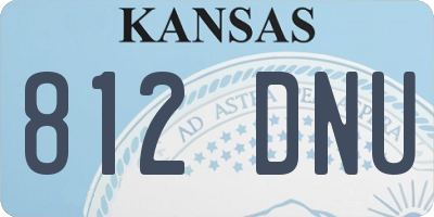 KS license plate 812DNU