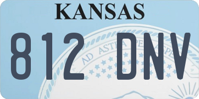 KS license plate 812DNV