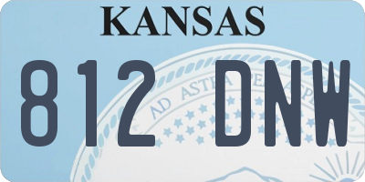KS license plate 812DNW