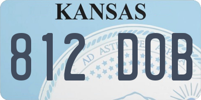 KS license plate 812DOB