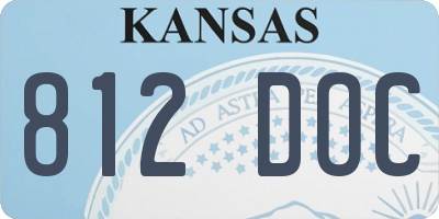 KS license plate 812DOC