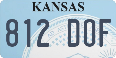 KS license plate 812DOF