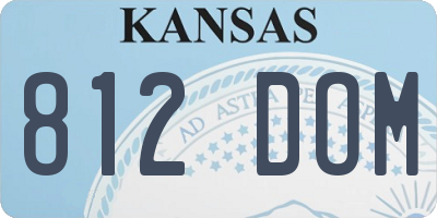 KS license plate 812DOM
