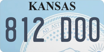 KS license plate 812DOO