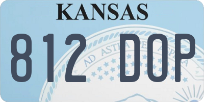 KS license plate 812DOP