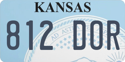 KS license plate 812DOR