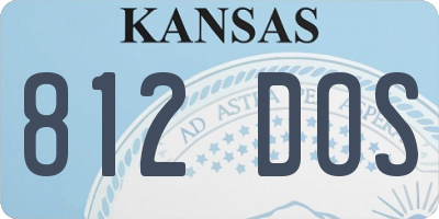 KS license plate 812DOS