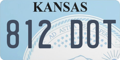 KS license plate 812DOT
