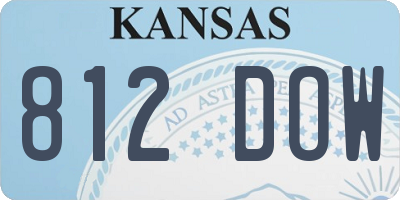 KS license plate 812DOW