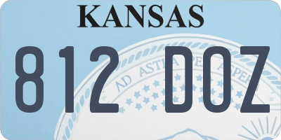 KS license plate 812DOZ