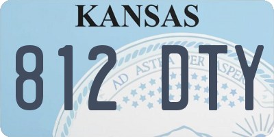 KS license plate 812DTY