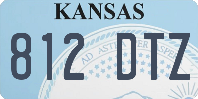 KS license plate 812DTZ