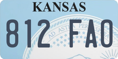 KS license plate 812FAO