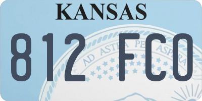 KS license plate 812FCO