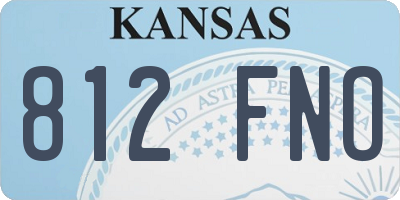 KS license plate 812FNO