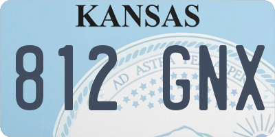 KS license plate 812GNX