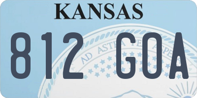 KS license plate 812GOA