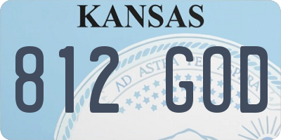 KS license plate 812GOD