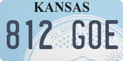 KS license plate 812GOE