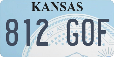 KS license plate 812GOF