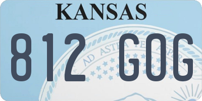 KS license plate 812GOG