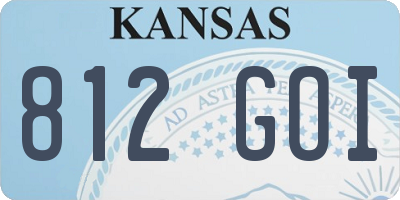 KS license plate 812GOI