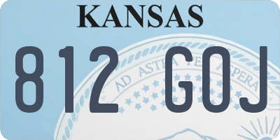 KS license plate 812GOJ