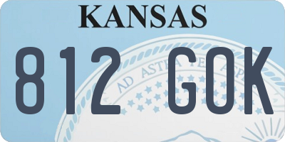 KS license plate 812GOK