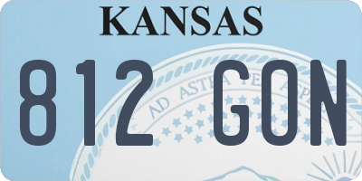 KS license plate 812GON