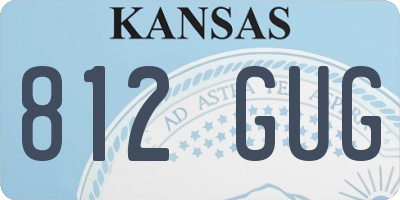 KS license plate 812GUG
