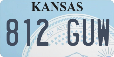 KS license plate 812GUW