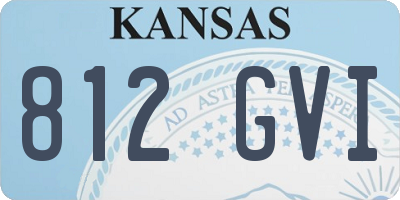 KS license plate 812GVI