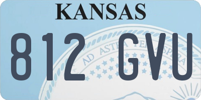 KS license plate 812GVU