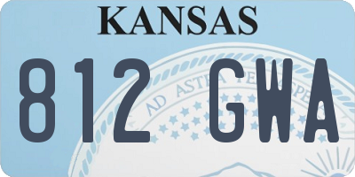 KS license plate 812GWA