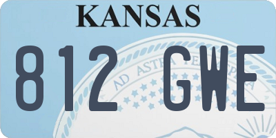 KS license plate 812GWE