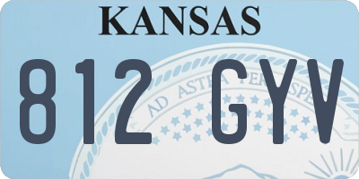 KS license plate 812GYV