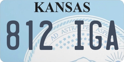 KS license plate 812IGA