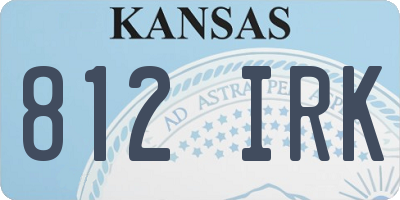 KS license plate 812IRK