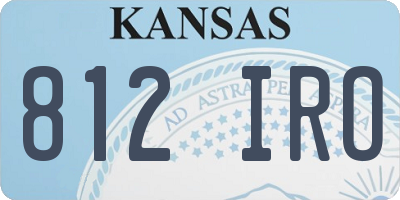 KS license plate 812IRO