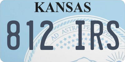 KS license plate 812IRS