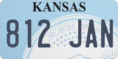 KS license plate 812JAN
