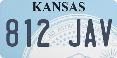 KS license plate 812JAV