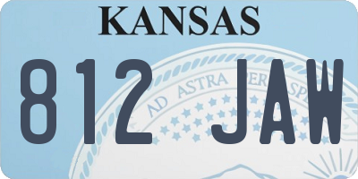 KS license plate 812JAW