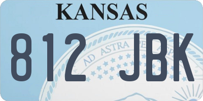 KS license plate 812JBK