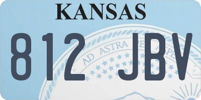 KS license plate 812JBV