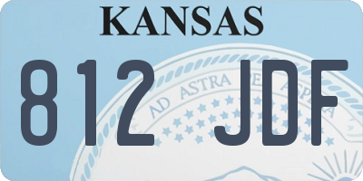 KS license plate 812JDF