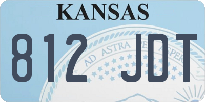 KS license plate 812JDT