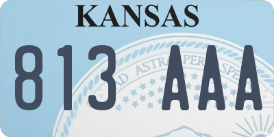 KS license plate 813AAA