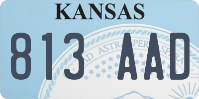 KS license plate 813AAD