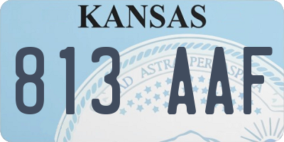 KS license plate 813AAF